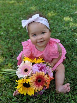 The bouquet with my daughter