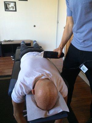 Chiropractor Dr. David Schlute uses Rapid Release Technology to relieve muscle and joint tension, improving range of motion and pain relief.