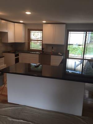 Here is a quick pic of a kitchen I just did using K&b's cabinets and Granite!