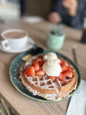 Trio Waffle with strawberries