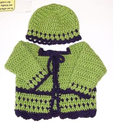 Deb Sullivan Originals Baby Hand-crocheted Baby Sweater Sets $30, newborn to 12 months