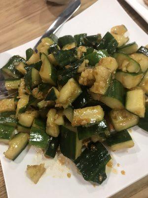 Spicy marinated cucumber with garlic