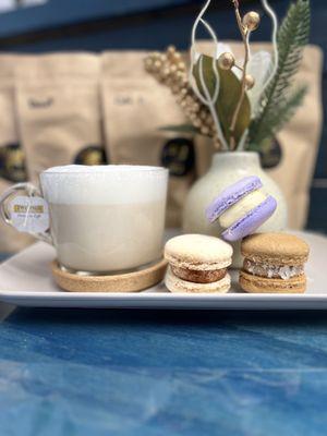 London fog paired with handmade macaroons.