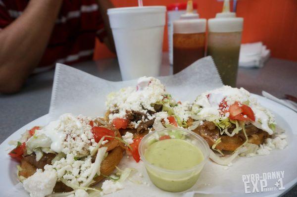 Sopes - each with a different meat. Delicous and very filling