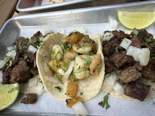 Carne Asada & shrimp tacos