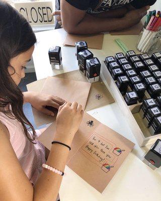 Create your own stationary at the Stamp Station