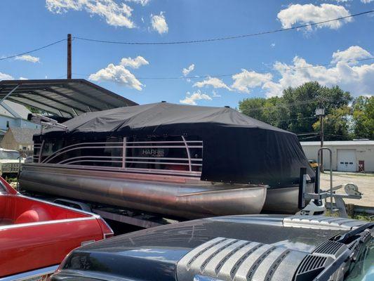 Pontoon mooring covers.