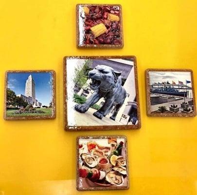 baton rouge scenes coasters, trivets