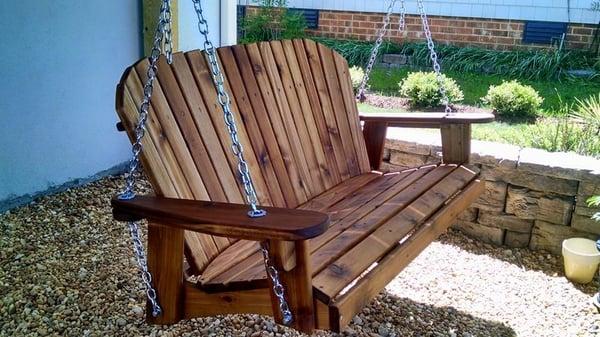 Four foot wide Western Red Cedar garden swing