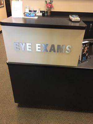 Optometrist office for eye exam