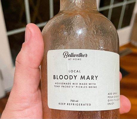 "Made with Tony Packo's pickle brine," this is an outstanding Bloody Mary mix.