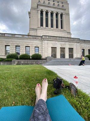 Weekly yoga at the War Memorial