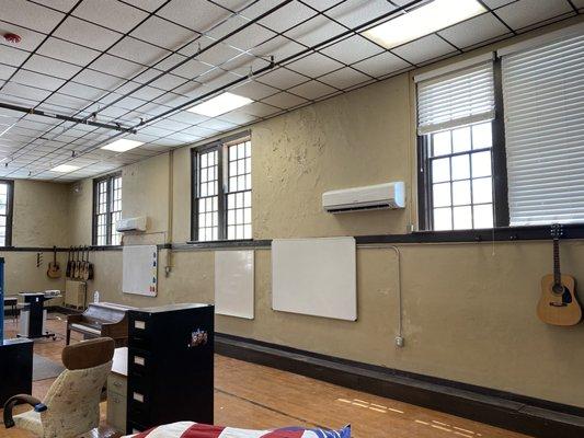 2 - 3 Ton Samsung Mini-Split Indoor Units installed in a Music Room at a local School.