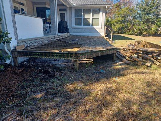 During photos of deck removal this deck had another deck on top