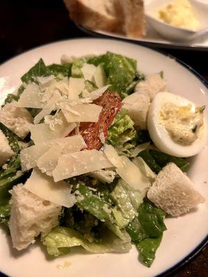 Caesar salad with mimosa egg