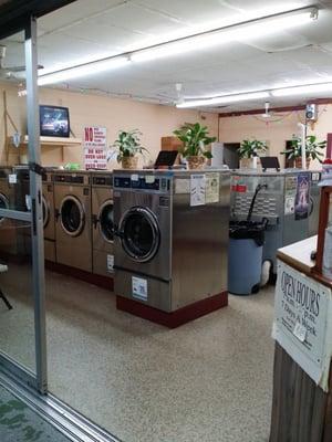 Different size washing machines.