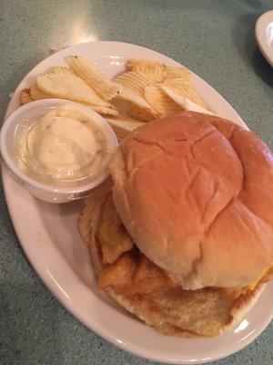 Fish sandwich. Not bad, could have used lettuce and tomato. Toasted bun was really good