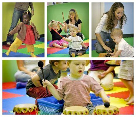 Families jamming out at Ladybug Music class!