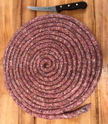 Lamb merguez sausage.  100% lamb