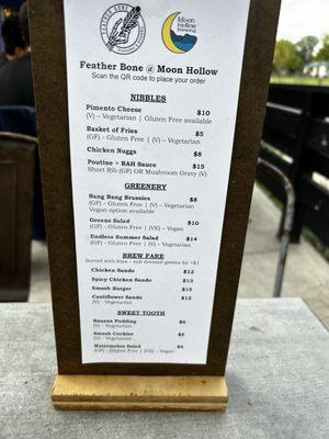 Food menu