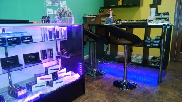 vape and tasting area