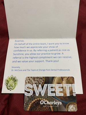 Thank you Dr. McClure and all the wonderful ladies of the Orange Park Dental Professional Team