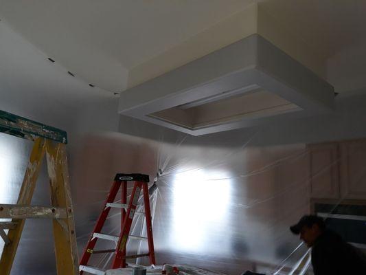 Before and after of a demolition  ceiling  light