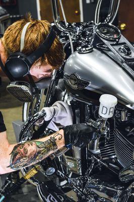 Harley-Davidson motorcycle ceramic coating application