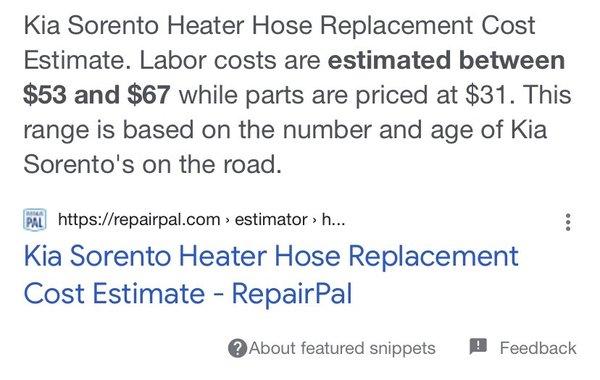 Repair-pal cost estimate.