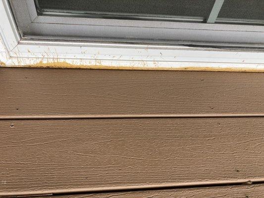 Another photo of brown stain on white patio door