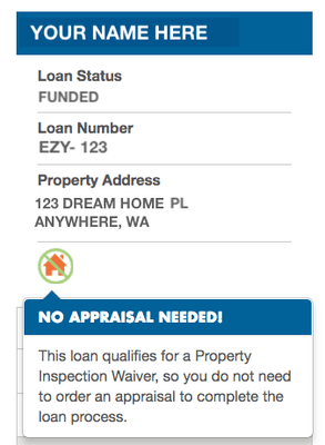 We offer Appraisal Waivers on purchases to help keep your costs low, process swift and happiness high! Call today and start your experience