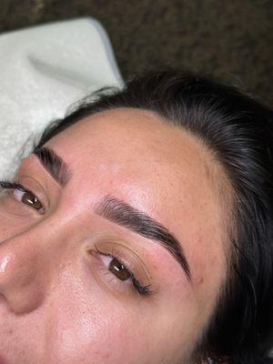 brow lamination, shaping, tint