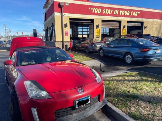 Car on the curb