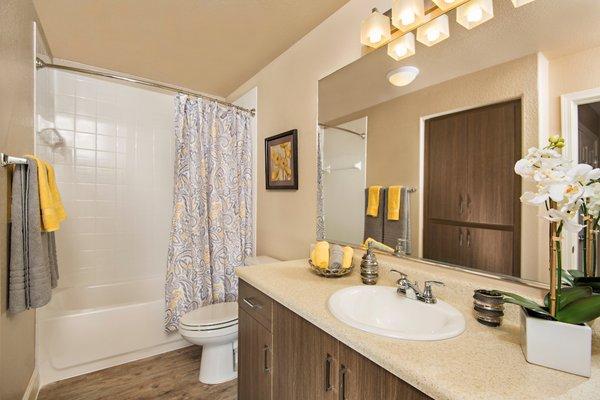 Bathroom with bathtub and shower at Southern Ave Villas