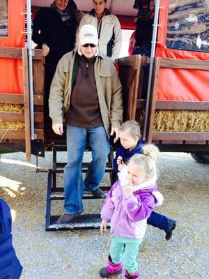 Hay rack ride to the trees