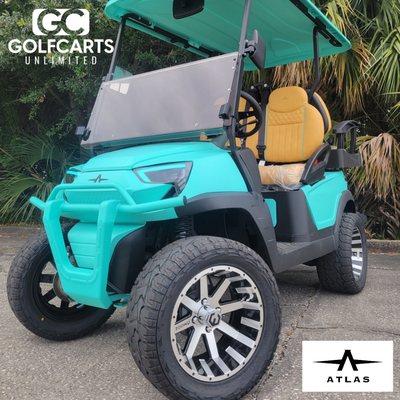 Limited edition matte Tiffany Blue Atlas golf cart