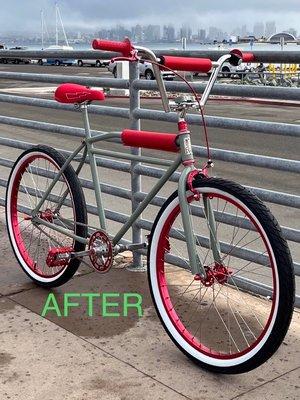 Bike project build done in Cement Gray. I Highly recommend Quality Powder Coating for all your powder coat needs.