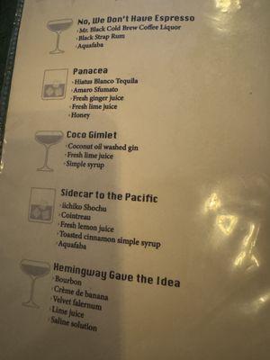 Cocktail Menu