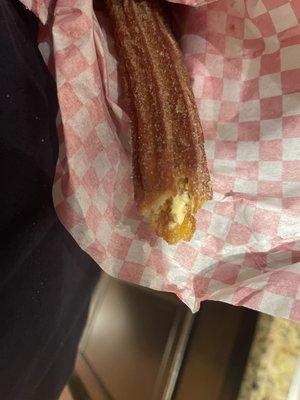 Churro clearly undercooked