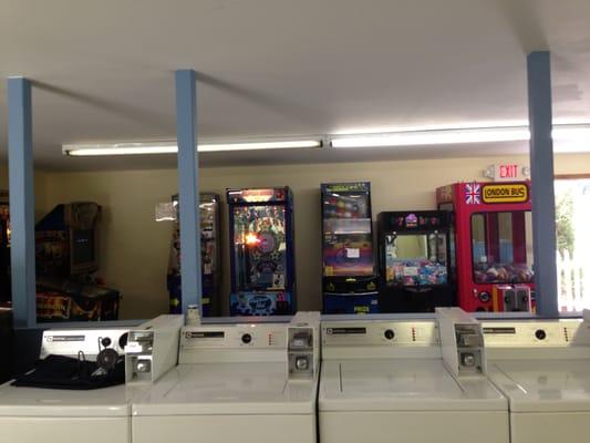 Clean game room and washers and dryers.