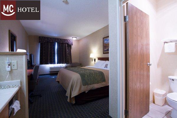 Our Standard King Room has a private bathroom for privacy