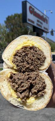 Pepper steak & egg sub