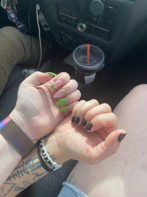 My wife's and I nails