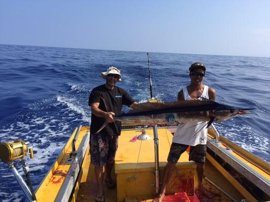 First mate kahai and a happy guest. With a nice spearfish