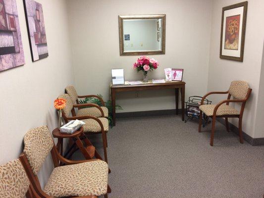 Women's waiting area, once you are gowned up.