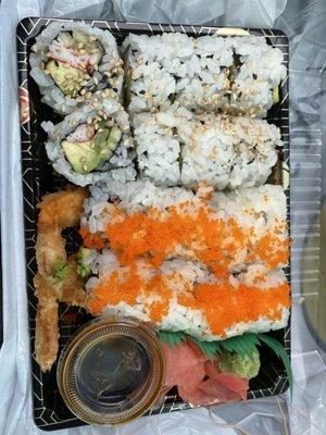 Lunch special with California roll and Shrimp Tempura Roll