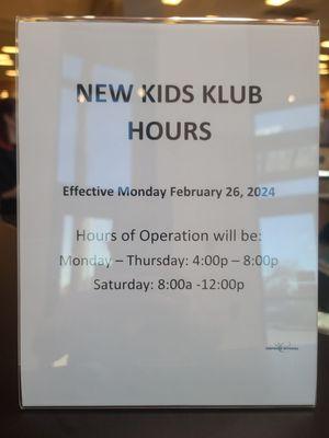 Kids club hours being cut again. Time for a new gym.