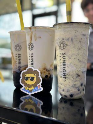 1- Pudding Boba milk  2- Brown sugar Boba milk  3- Oreo Brûlée Boba milk