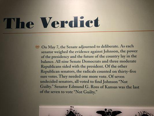 The famous impeachment verdict (acquittal by 1 vote).