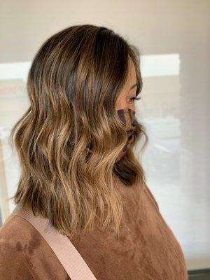 Grey blending with balayage